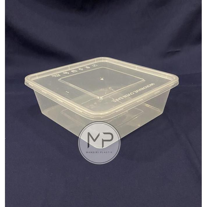Lansungkirim- Thinwall Square Otk 2000 Cup Mika Oti Food Container Kotak Makan Persegi 2000Ml Kotak 