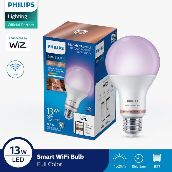 Leggero- Philips Lampu Bohlam Smart Wifi Led 13W With Bluetooth Color Rgb