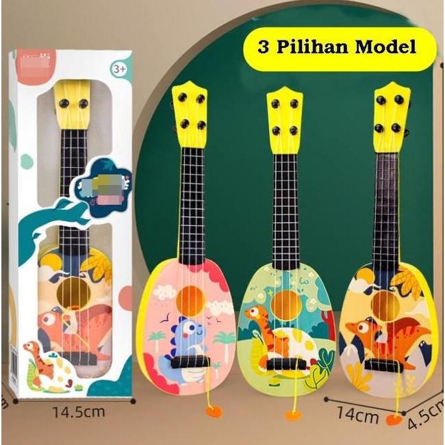 Mainan Gitar Ukulele Anak Kado Mainan Anak Guitar Alat Musik Anak Mainan Edukasi Anak Berkotak Plast