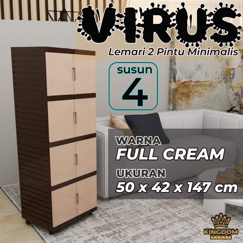 Unik [Ready Stock] Lemari Plastik Jumbo Serbaguna Kingdom Plast Virus / Vrz / Rak Susun Baju / Pakai