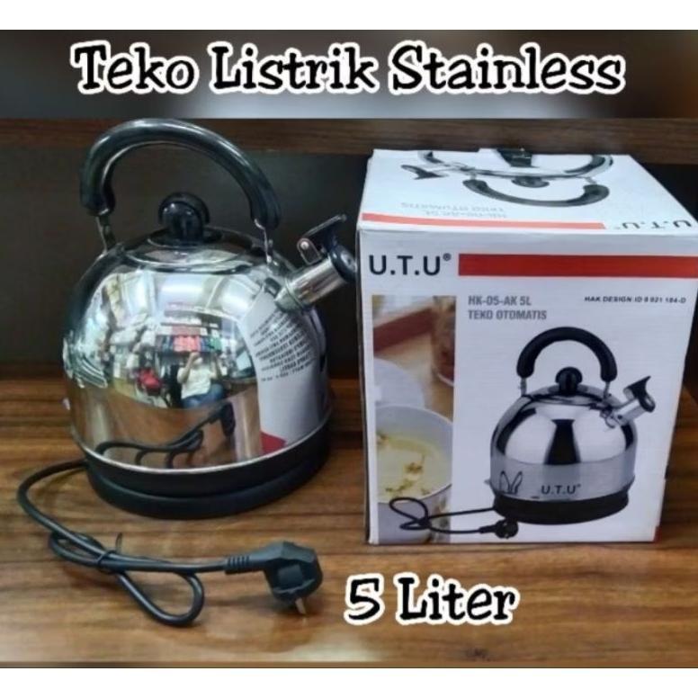 hot product u.t.u teko listrik stainlees steel 5 liter teko listrik utu 5 liter utu elecktric kettle