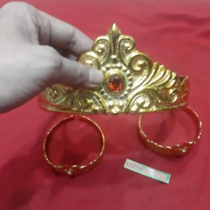 TERBARU - Barang Antik Mahkota Raja Kuningan Crom Hias Batu Unik Model Kuno