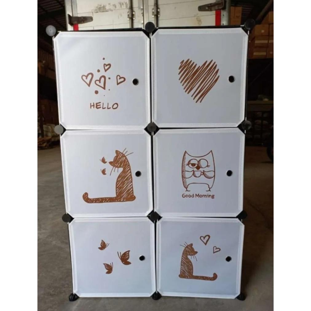 Bergaransi Lemari Plastik 6 Pintu Termurah Lemari Pakaian Portable Lemari Plastik Karakter Lemari Pa
