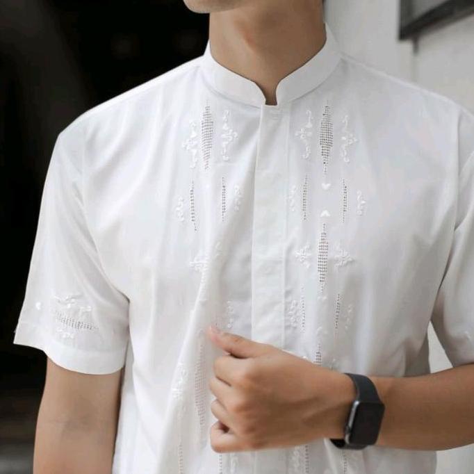 NEW UNI.ID//BAJU KOKO PADANG KERANCANG SULAM TANGAN BUKITTINGGI PRIA DEWASA MUSLIM ATASAN PANJANG PE