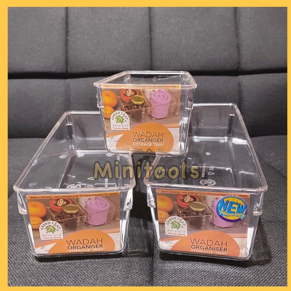 Hot Sale Kotak Penyimpanan Kulkas / Wadah Sebaguna Acrilic / Green Leaf 1380