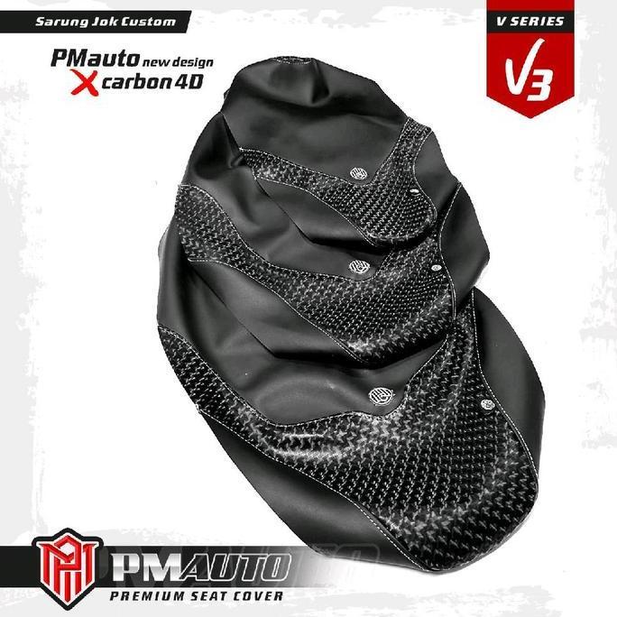 NEW SARUNG JOK KULIT JOK MOTOR CARBON 4D PMAUTO BEAT VARIO MIO SCOOPY NMAX PCX AEROX MIO M3 MOTORCYC