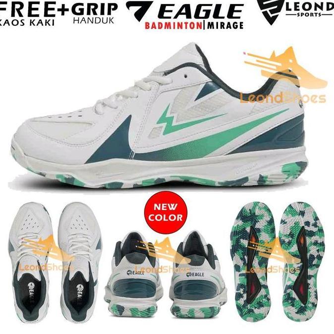 Sepatu Badminton Eagle Mirage Warna Putih Original Sepatu Bulu Tangkis Eagle