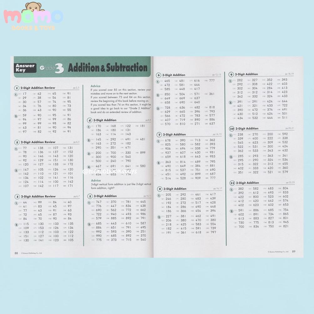 [MOMO] KUMON Math Workbook Grade 1 2 3 4 | Buku Matematika Substraction Addition Multipliion Divisio