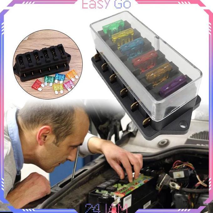 Rumah Sikring Mobil Bh-6P Box Sikring Mobil Universal Fuse Box Sekring Listrik Kotak Sekring Mobil
