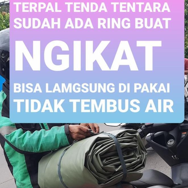 Terpal Kain Lapis Karet Sejenis Terpal Tenda Tentara Ukuran 4X3 Meter