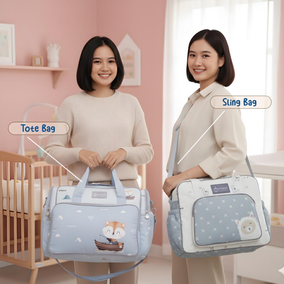 BEST DEALS Tas Bayi Omiland Tas Multifungsi Tas Selempang Diaper Bag Besar Medium Kecil Banyak Kanto