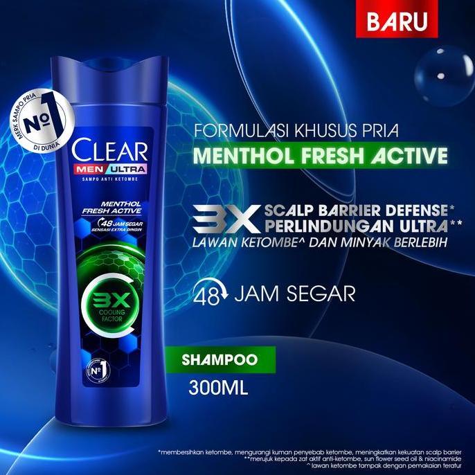 Clear Men Shampoo Menthol Fresh Active 300Ml