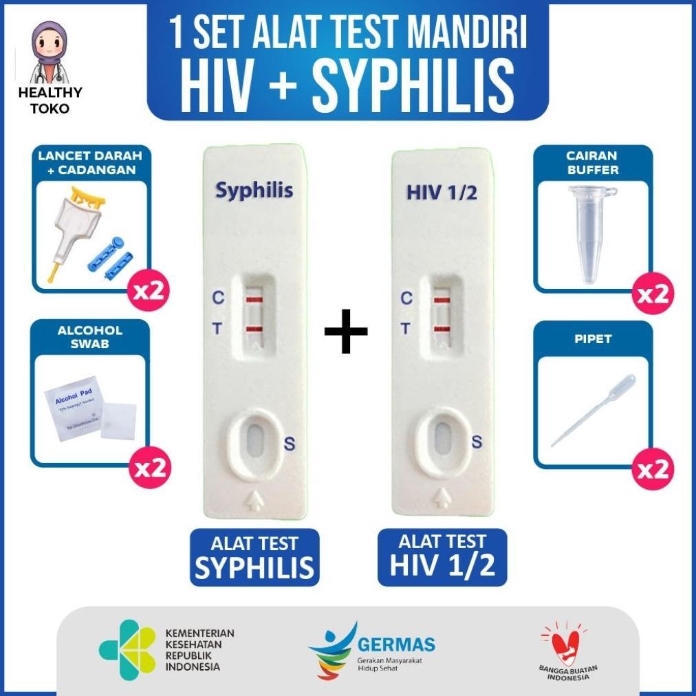 Terlaris Paket 2 Set HIV Dan Sifilis  Akurat 100% Original OneStep Termurah Puskesmas , Faskes RS - 