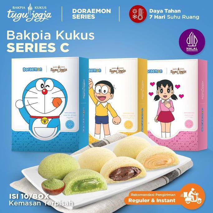 Bakpia Kukus Tugu Jogja - Series C (Doraemon Matcha, Nobita Cokelat & Shizuka Keju) [Isi 3 Box]