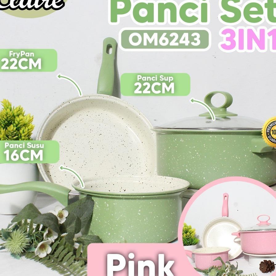 Panci Set 3 Pcs /  Fry Pan / Sauce Pan / Milk Pot