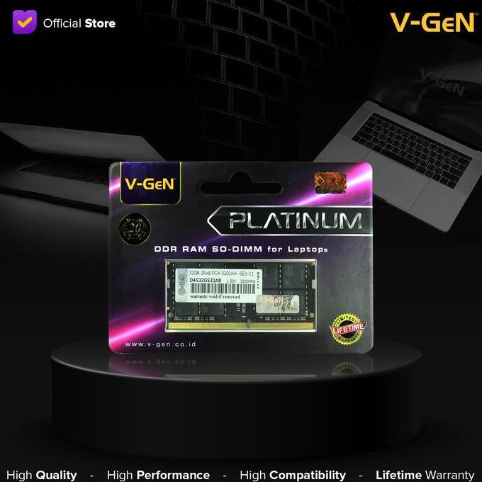 SODIMM DDR4 32GB PC-25600/3200 VGEN RAM Laptop 3200MHz V-GeN PLATINUM