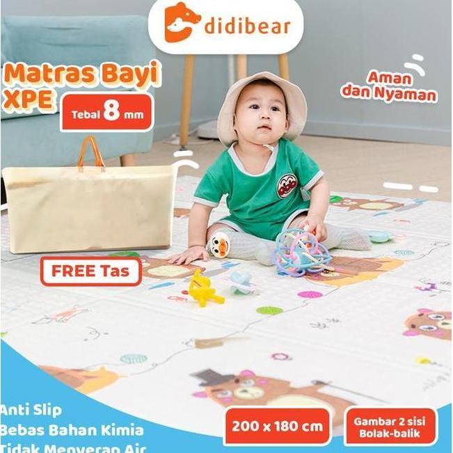Didibear Matras Bayi Tebal 8Mm Playmat Bayi Kaet Lipat Anakbayi Tikar Lipat Foam Matras Anak