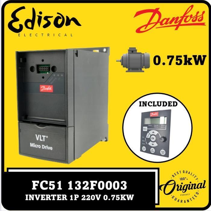 DANFOSS 1P 1-Phase Inverter VLT Microdrive FC51 FC-51 0.75kW 132F0003