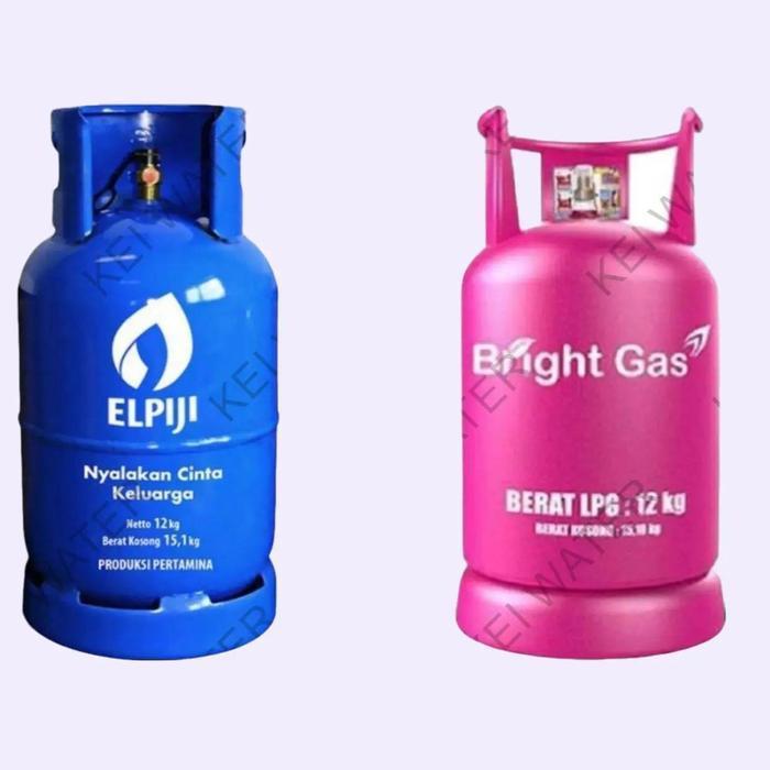 TABUNG GAS ELPIJI LPG 12 KG PINK BRIGHT GAS (TABUNG + ISI)