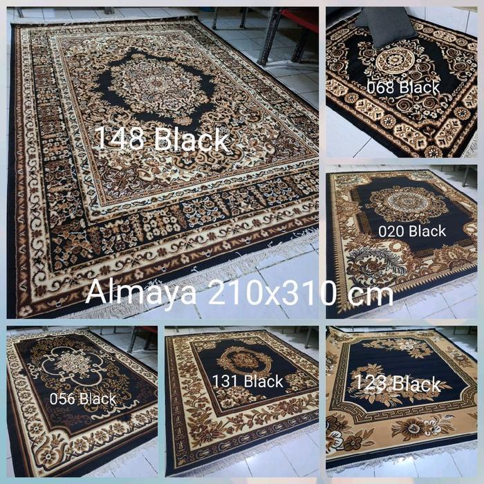 Karpet Permadani Besar Jumbo Klasik Coklat Cream Hitam Abu-abu Shafira Almaya 210x310 cm