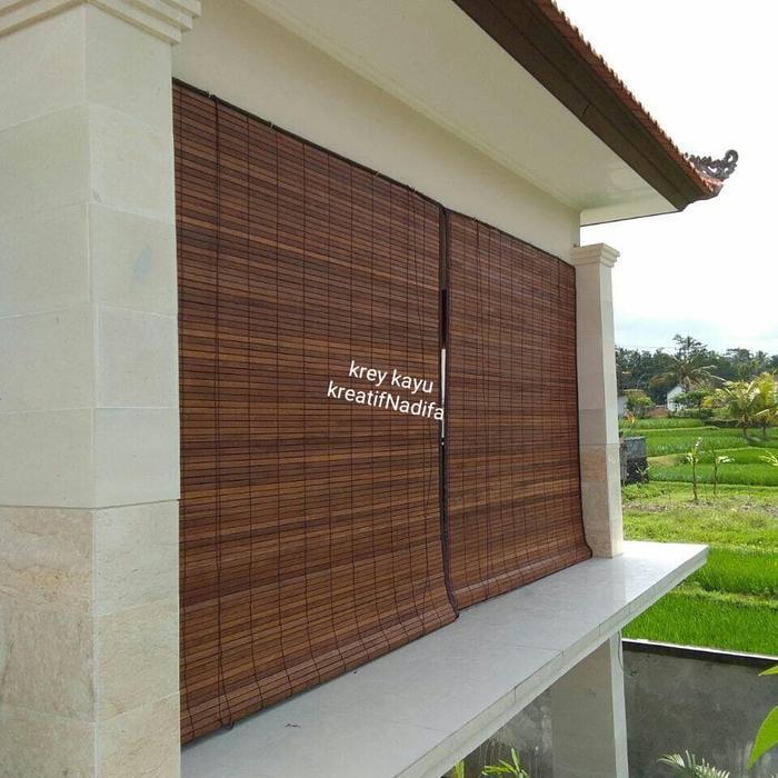 Nadifa Kreatif / wood blind / gorden / kere kayu outdoor / woodblind / Tirai Kayu Waterproof 2,5mX2,