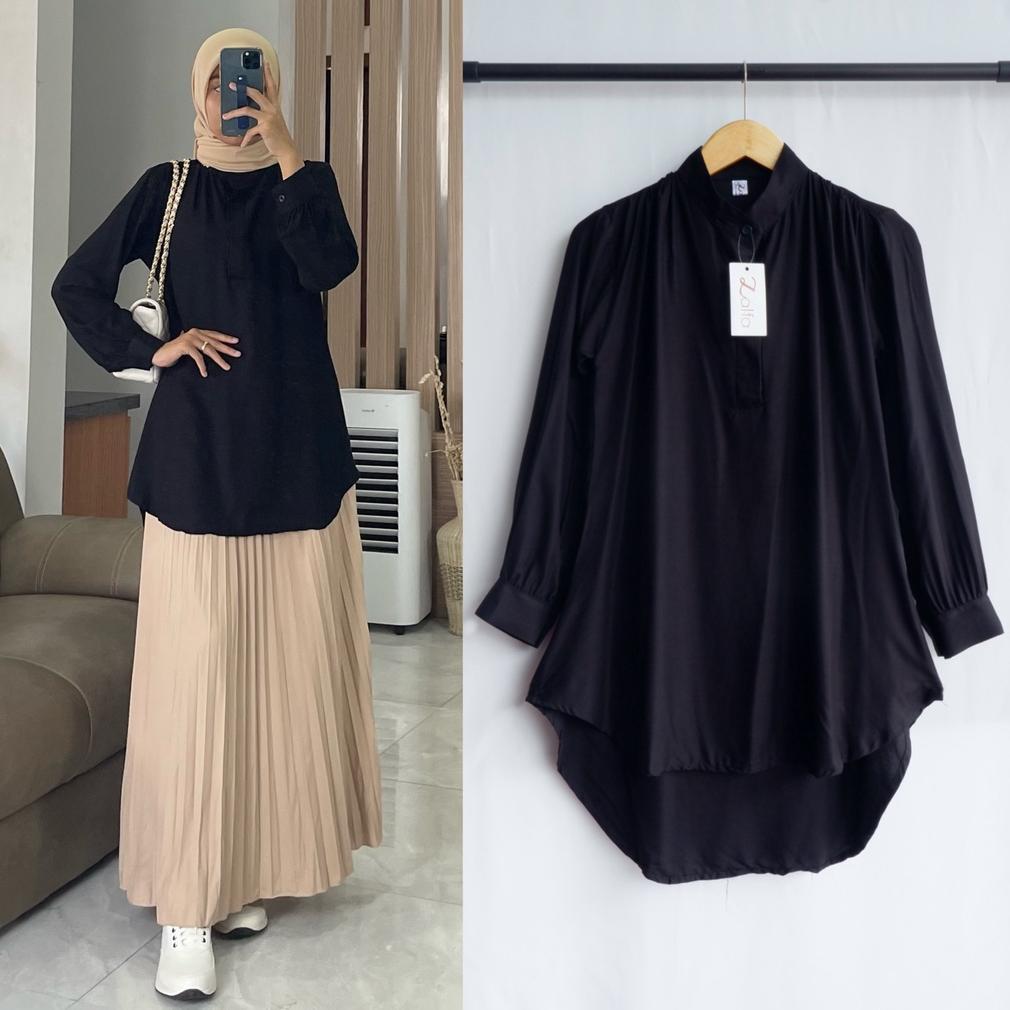 ORIGINAL KALINA Tunik Wanita Katun Rayon Twill - Nyaman Dipakai, Lengan Manset, Kancing busui by ZAL