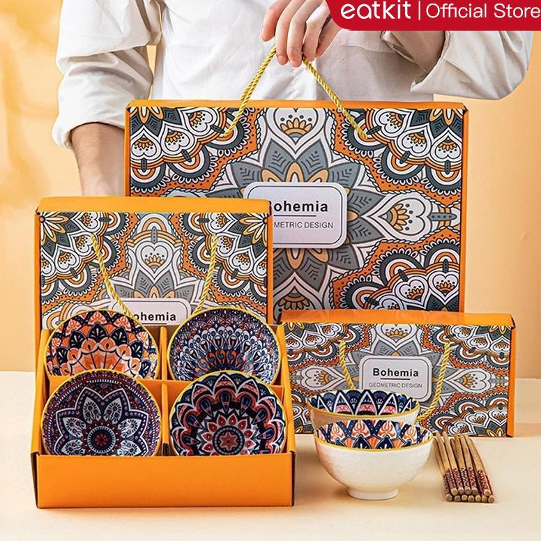 DISKON Eatkit Hampers Mangkok Set Premium Parcel Keramik Souvenir Peralatan Makan Porselen Bowl Japa