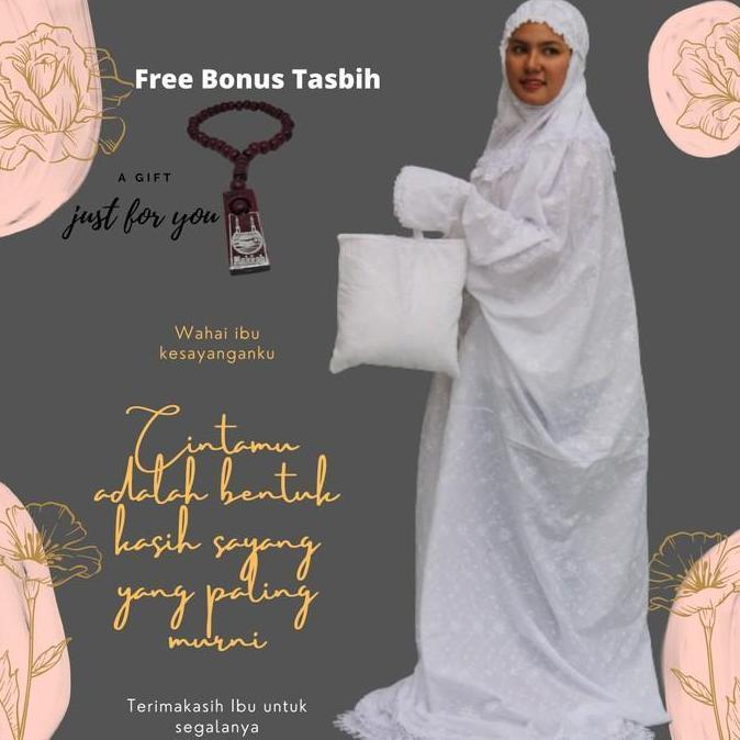 TERLARIS - Mukena putih Terusan Jepang Katun Premium Putih Dewasa & jumbo