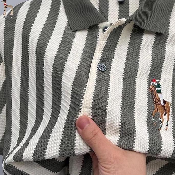 Olet Polo Shirt Pria Kaos Polo Garis Kemeja Polo Bergaris Vertikal Baju Kaos Pria Premium