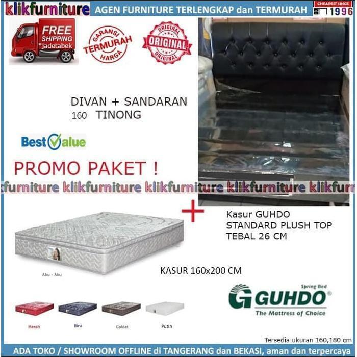 Paket Springbed 160x200 cm Guhdo Std Plushtop + Divan Minimalis