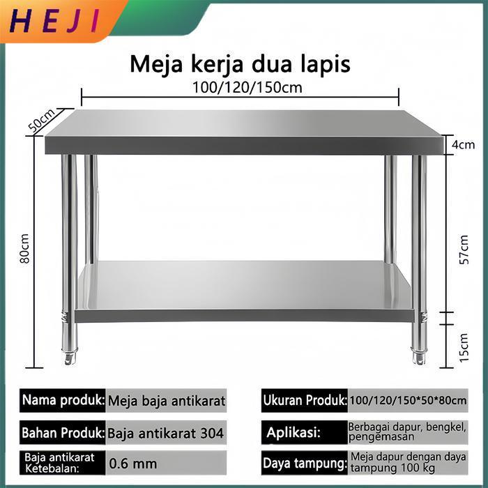 Meja Dapur Stainless Steel Meja Konsol Meja Kerja Stainless Meja Persiapan Dapur Komersial Meja Pers