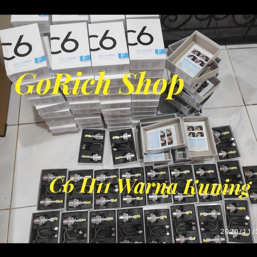 Termurah Led Foglamp Headlamp C6 H11, H8, H9 Yellow / Kuning