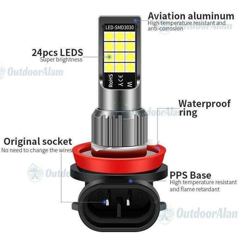 Diskont Lampu Led Mobil  Foglamp Led Mobil 2Pcs Lampu Led Mobil H4 Super Terang Lampu Led Putih H11 