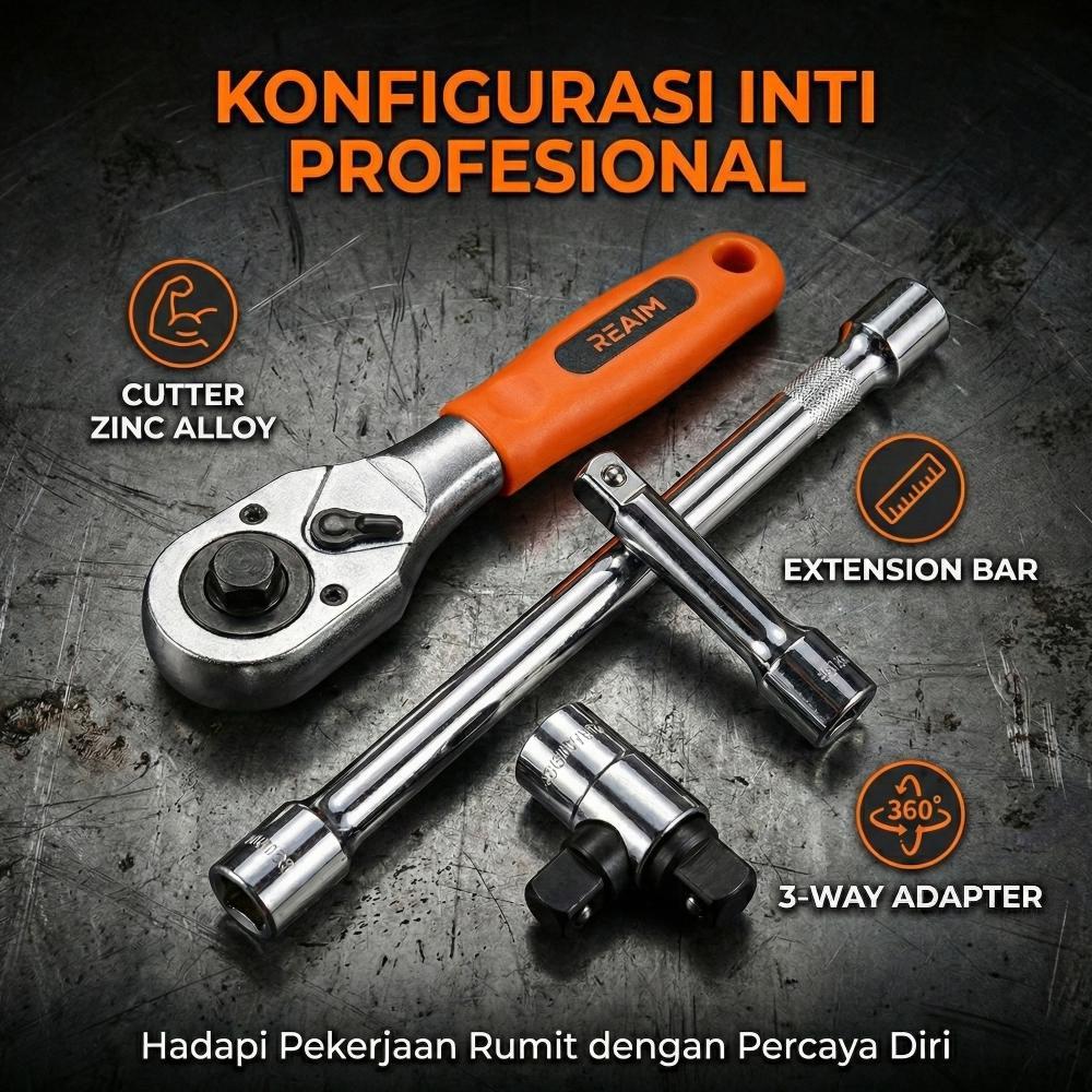 Ready Stock Reaim Toolkit Set Kunci Set Lengkap 85 Kunci Sok Set Tool Box Kunci L Set Lengkap