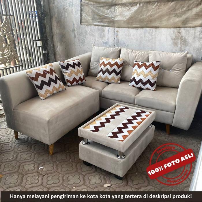 SOFA L RETRO MINIMALIS - Furniture Murah Cirebon