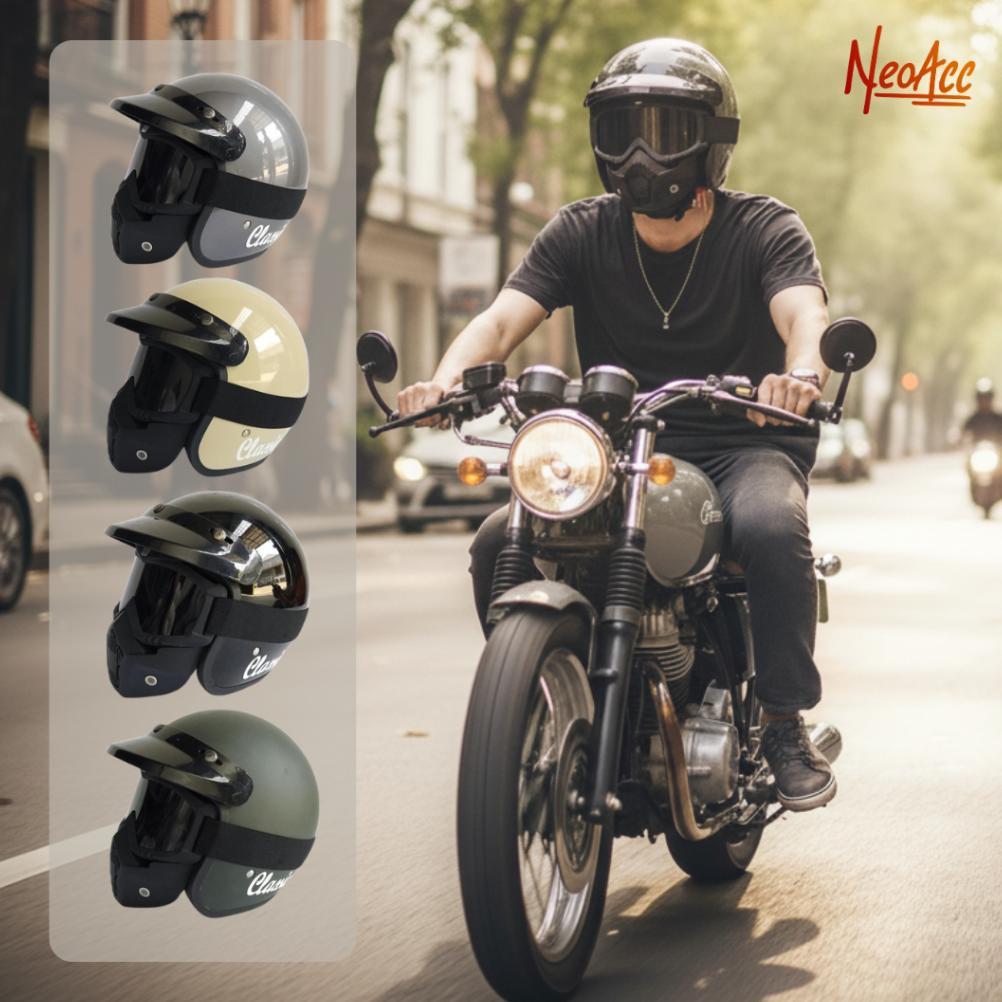 Grosir Helm Bogo Classic Pria Dewasa Full Face Kacamata Google Mask Pet Pendek Ori Aman Sni Motorcyc