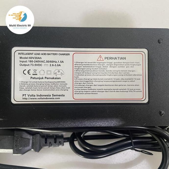 Charger Sla Motor Listrik Volta 60V 20Ah Terlaris 0326B
