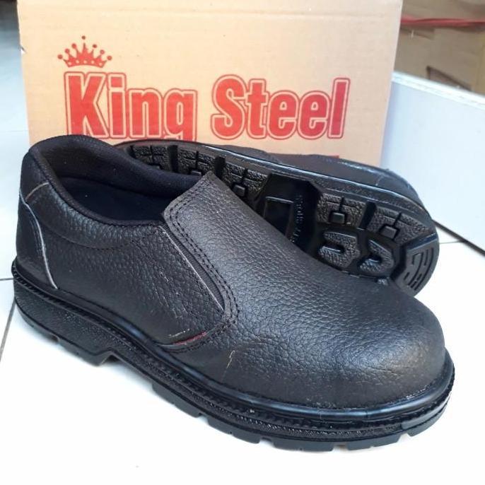 Sepatu Safety Ujung Besi Kulit Asli King Steel S11