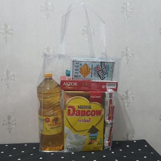 30x12x40 Tas mika jumbo transparan, Goodie bag mika jumbo, Tas sembako