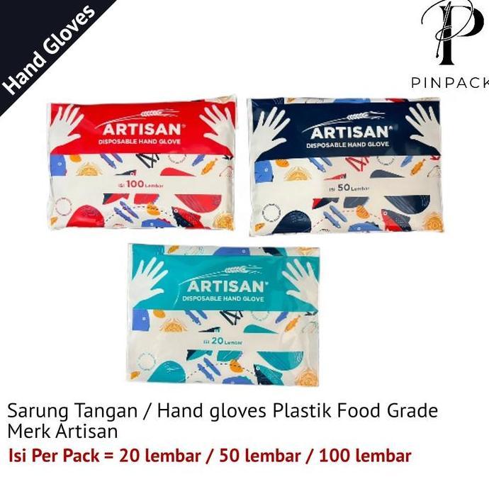 sarung tangan plastik disposable makanan food grade artisan isi 100pcs