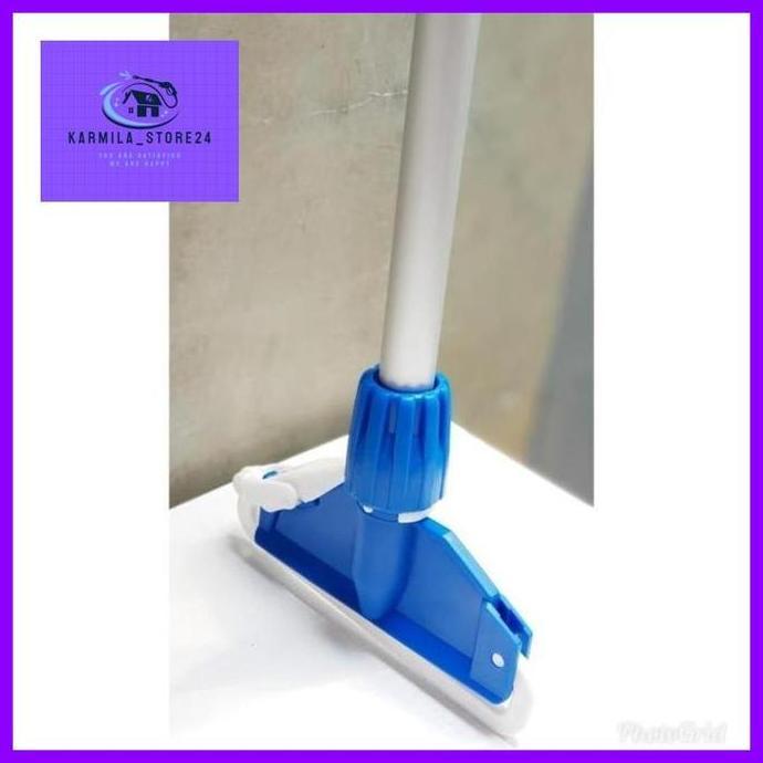 Stick mop aluminium (tongkat pel) + alat pel jepit