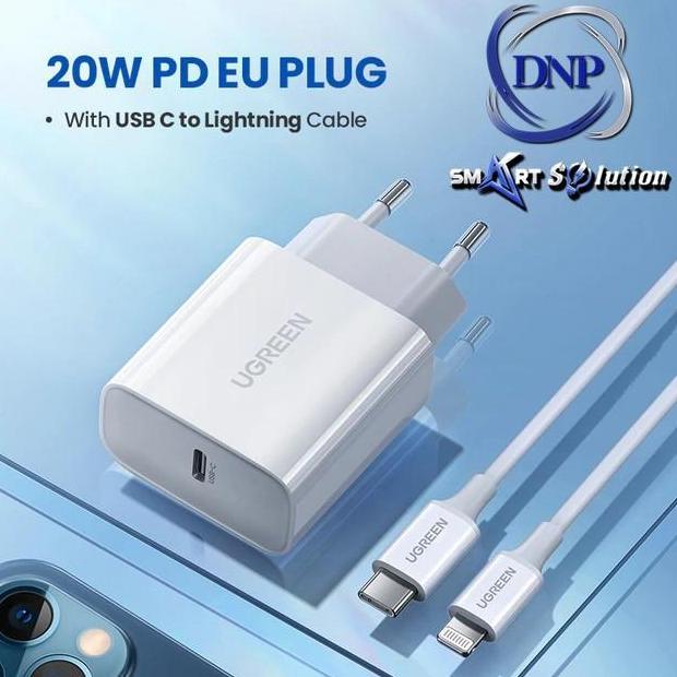 UGREEN Kepala Charger Set 20W + Kabel Lightning MFi PD Fast Charging