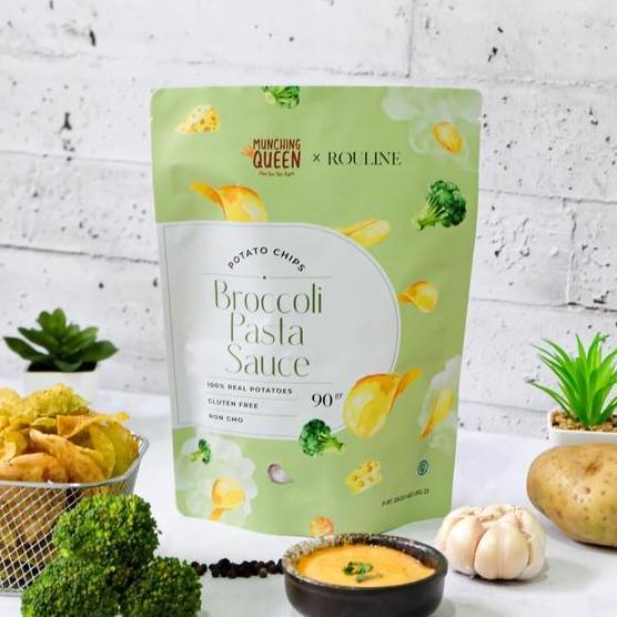 Broccoli Pasta Sauce Potato Chips Munching Queen 90Gr
