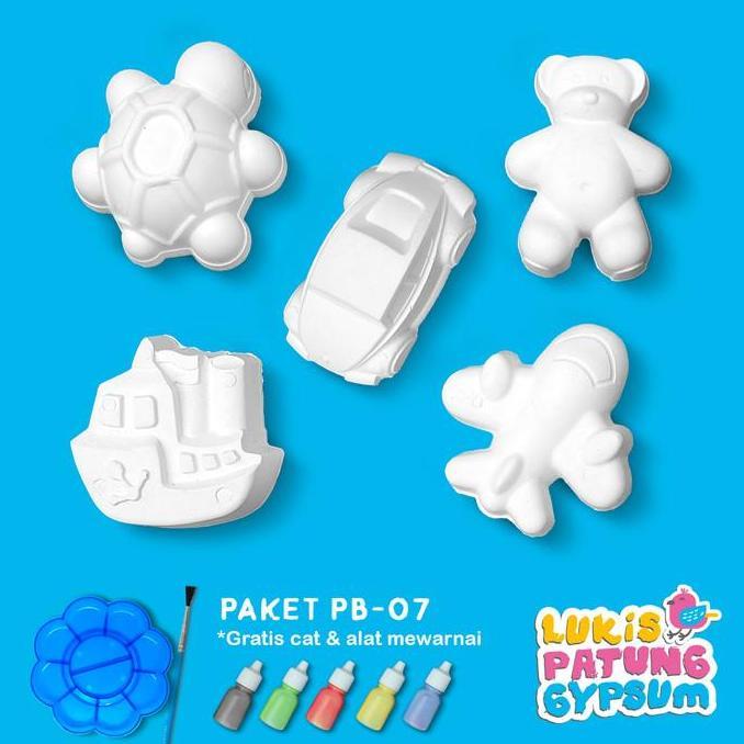 Patung lukis gypsum mainan anak paket / patung painting gipsum / media