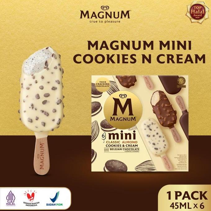 Magnum Mini Classic, Almond and Cookies &Cream 6X45ml - Wall's Es Krim / Ice Cream