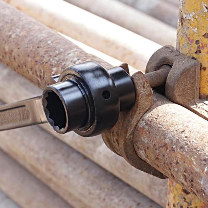 BRAVECOU Kunci Ring Rachet 2 Arah Skafolding 12mm-24mm Double Rachet Ring Kunci Pas Ring Torsi Torqu