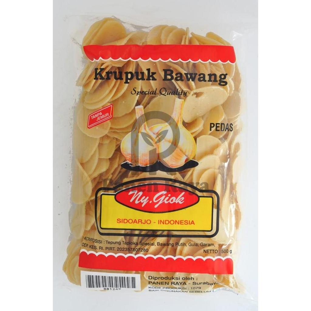 Kerupuk Bawang Ny Giok Pedas 500gr Krupuk Mentah Enak Camilan Cemilan