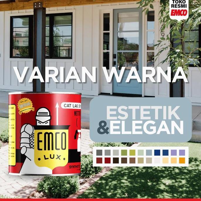 Warna Estetik & Elegan Emco Lux Cat Kayu & Besi 1kg Gloss Finish Cat Pagar & Pintu Rumah