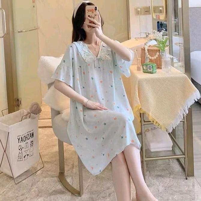 Daster Wanita Lengan Daster Pendek/Dress Rumahan Wanita/Daster Tidur