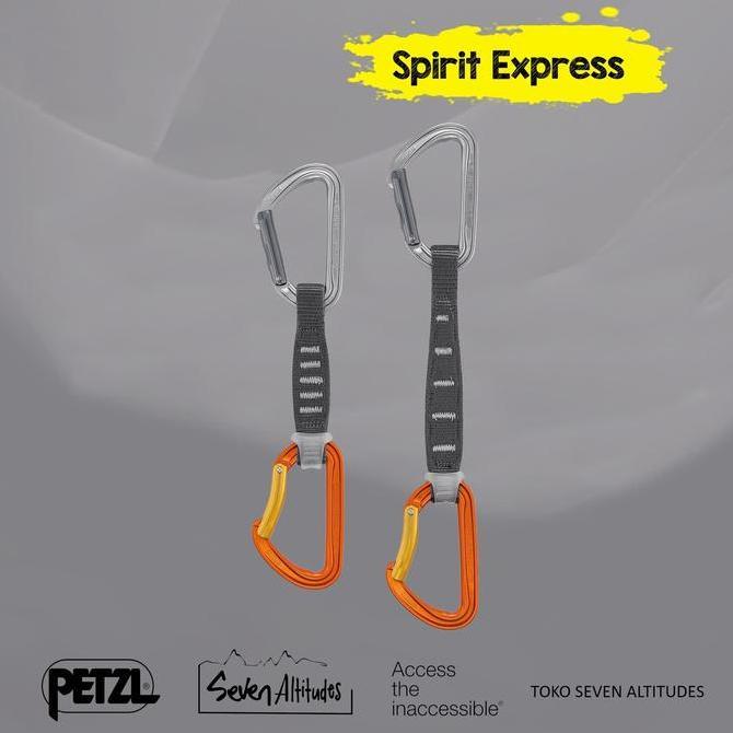 Petzl Runner Petzl Quick Draw Spirit Express Carabiner Ringan Ergonomis Untuk Panjat Tebing 11 & 17 